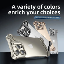 Load image into Gallery viewer, Metal Frameless Bumper Lens Holder Shockproof Case for IPhone 17 Air 16 15 14 Pro Max 16Pro 17Pro Heat Dissipation Phone Cover