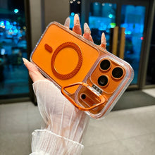 Load image into Gallery viewer, New Transparent Acrylic Metal Lens Holder Phone Case for iPhone 18 17 13 12 Pro Max 16 15 14 Plus for Magsafe Magnetic Cover
