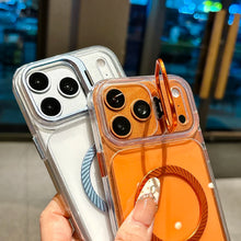 Load image into Gallery viewer, New Transparent Acrylic Metal Lens Holder Phone Case for iPhone 18 17 13 12 Pro Max 16 15 14 Plus for Magsafe Magnetic Cover
