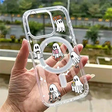 Load image into Gallery viewer, Magnetic Halloween Ghost Print Phone Case for Samsung Galaxy S21 S22 S23 S24 S25 Plus Ultra S21 FE Wireless Charge Acrylic Cover

