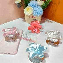 Load image into Gallery viewer, Glossy Pearl Lily Flower Magnetic Phone Grip Holder Kawai Finger Socket Phone Stand Bracket Cell Case Girls Daily Accessories

