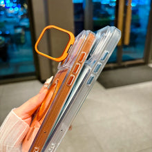 Load image into Gallery viewer, New Transparent Acrylic Metal Lens Holder Phone Case for iPhone 18 17 13 12 Pro Max 16 15 14 Plus for Magsafe Magnetic Cover
